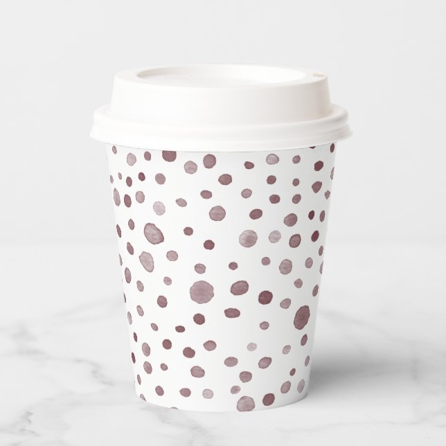 Wine Confetti Wasserfarbe Dots Paper Cup Pappbecher (Vorderseite)