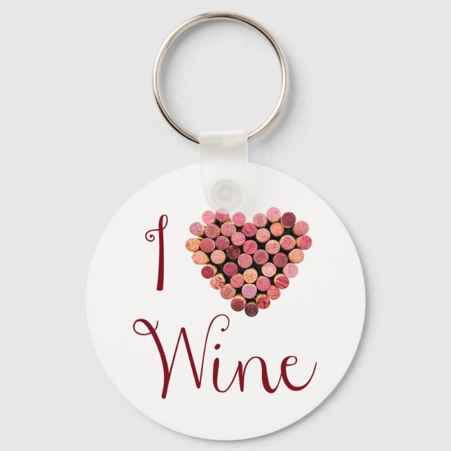 Wine Cork Heart Keychain Schlüsselanhänger (Vorderseite)