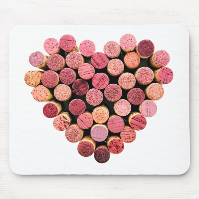 Wine Cork Heart Mousepad (Vorne)
