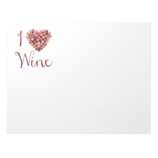 Wine Cork Heart Notepad Notizblock (Vorderseite)