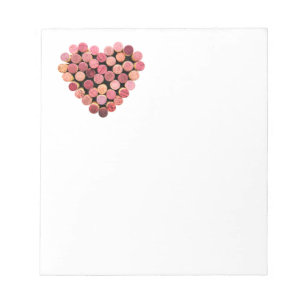 Wine Cork Heart Notepad Notizblock
