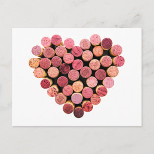 Wine Cork Heart Postcard Postkarte