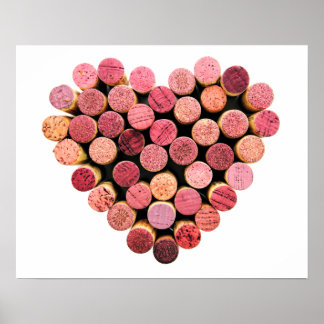 Wine Cork Heart Poster