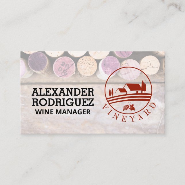 Wine Corks | Logo für das Anwesen Visitenkarte (Vorderseite)