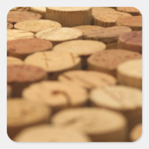 Wine Corks Quadratischer Aufkleber