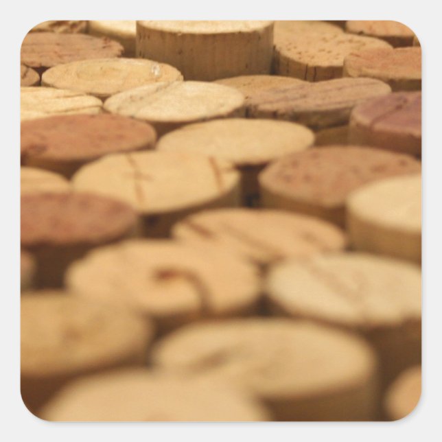 Wine Corks Quadratischer Aufkleber (Vorderseite)