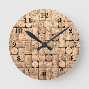 Wine Corks Runde Wanduhr