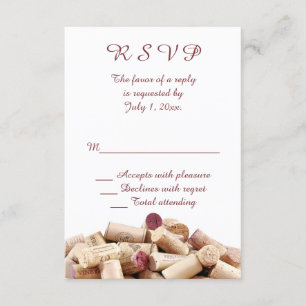 Wine Corks Wedding RSVP Karte