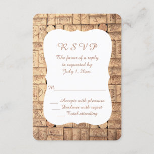 Wine Corks Wedding RSVP Karte