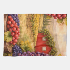 Wine Country Harvest Grapes Tea Towel – Vineyard Geschirrtuch