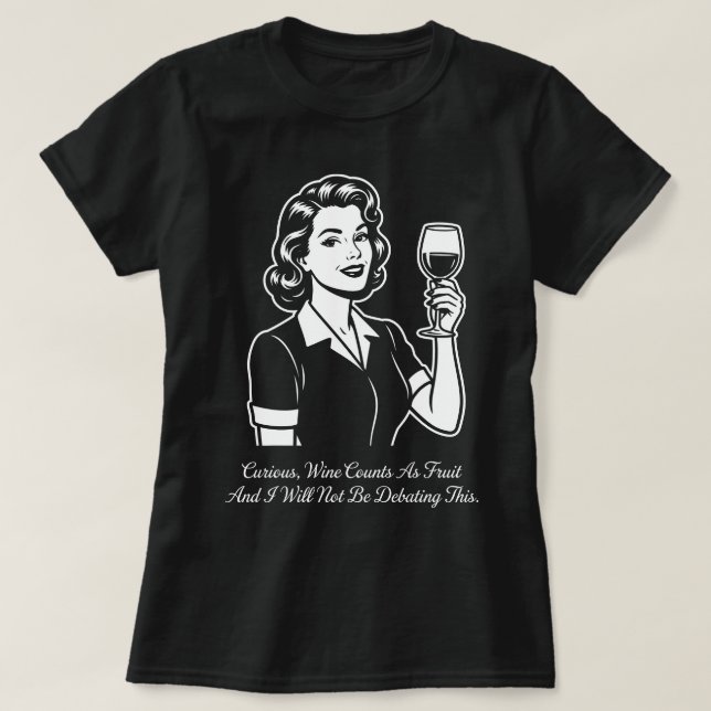 Wine Counts As Fruit Retro T-Shirt (Design vorne)