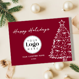 Wine Custom Logo Christmas Business Thank You Card Feiertagskarte