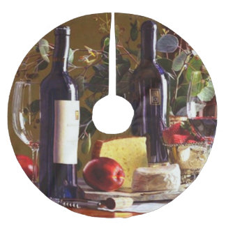 Wine die Stunden in diesem Urlaub! Polyester Weihnachtsbaumdecke