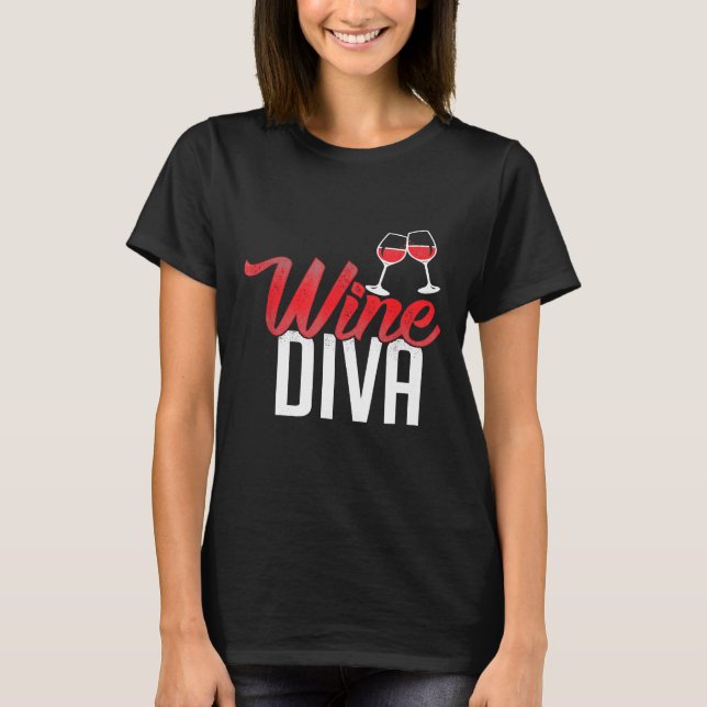 Wine Diva Wine Enthusiast T-Shirt (Vorderseite)