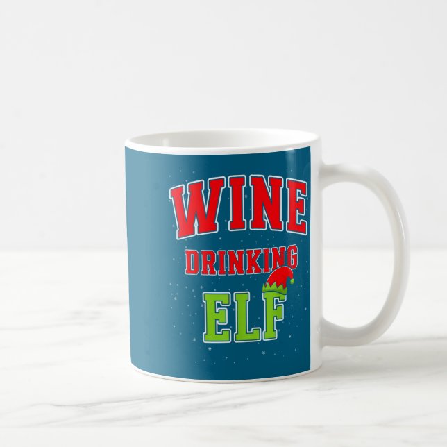 Wine Drinking Elf Christmas Family Matching Group  Kaffeetasse (Rechts)