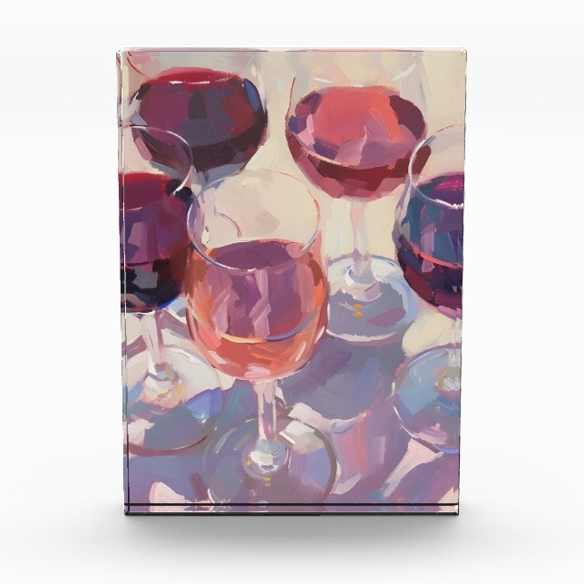 Wine drinks Red Tropical pink wine drink set  Fotoblock (Vorderseite)