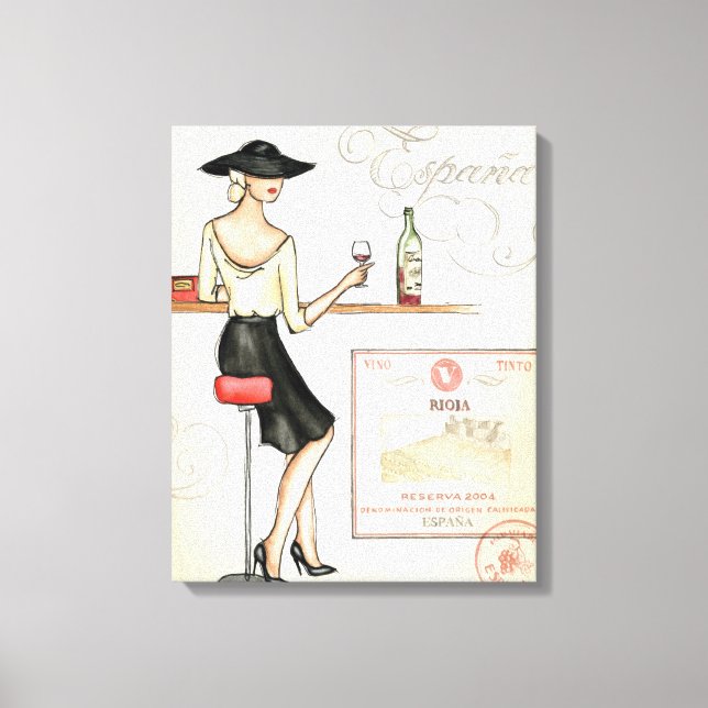 Wine Fashionista Leinwanddruck (Vorderseite)