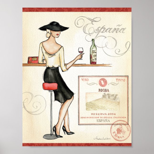 Wine Fashionista Poster (Vorne)