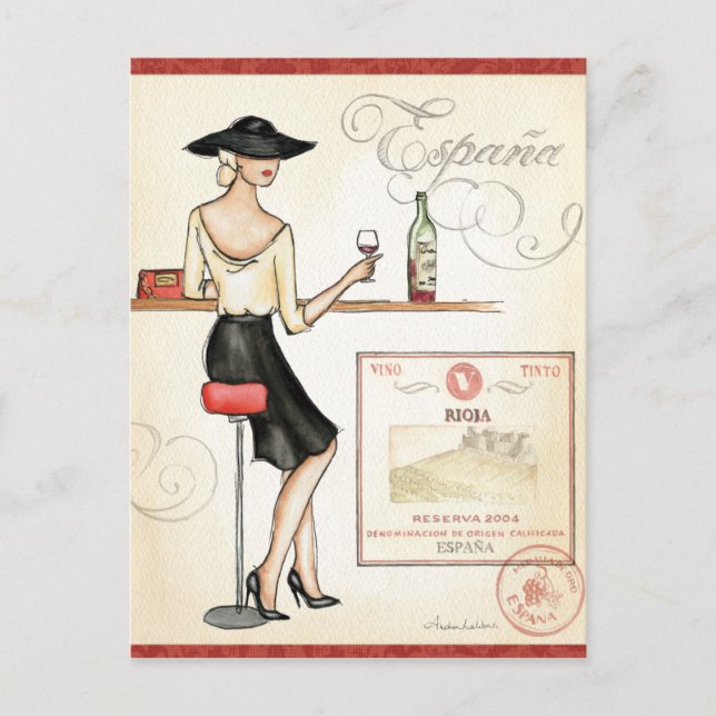Wine Fashionista Postkarte (Vorderseite)