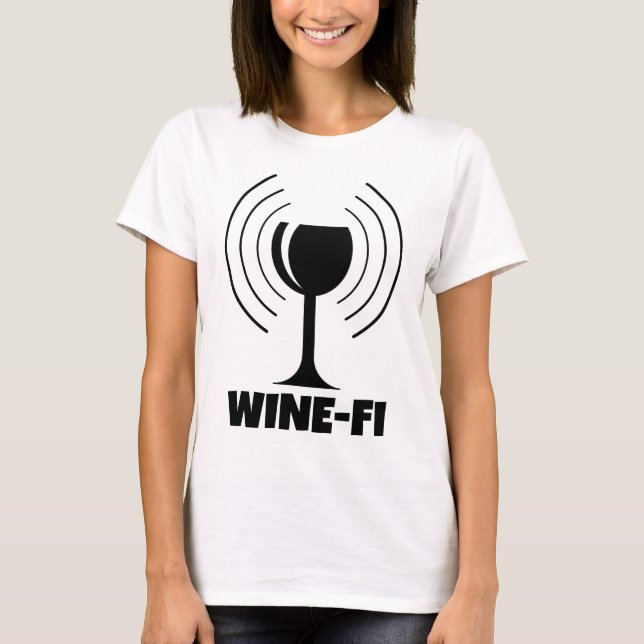 Wine-Fi Spaß WiFi Waves T-Shirt (Vorderseite)