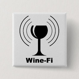 Wine-Fi Waves Black Wine Glass Button