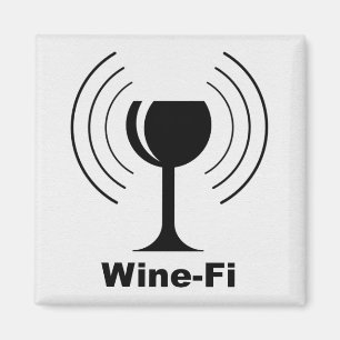 Wine-Fi Waves Black Wine Glass Magnet