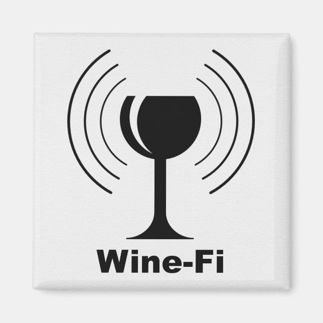 Wine-Fi Waves Black Wine Glass Magnet (Vorne)