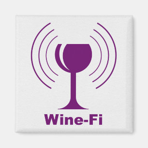 Wine-Fi Waves Lila Weinglas Magnet