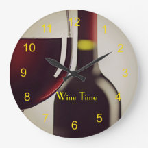 Wine Flasche und Glas Design Wand-Uhr