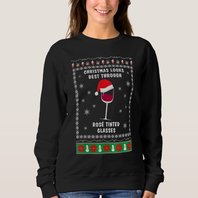 Wine   for christmas  Ugly xmas 1 Sweatshirt (Vorderseite)