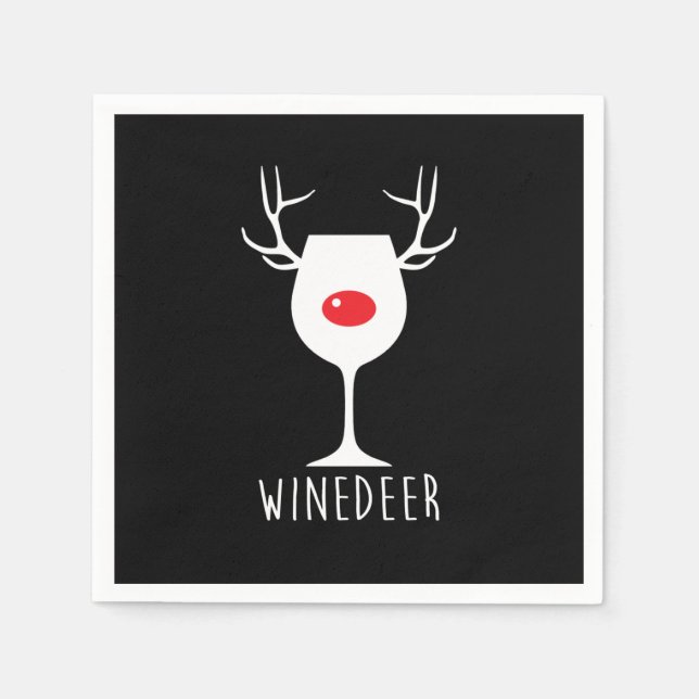 Wine Funny X-mas Weinflasche Serviette (Vorderseite)