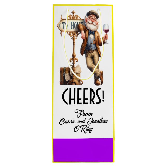 Wine Gift Bag version 4 SEE BACK Geschenktüte Für Weinflaschen (Rückseite)