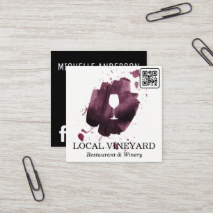Wine Glass   Ausdruckspinsel   QR-Code Quadratische Visitenkarte