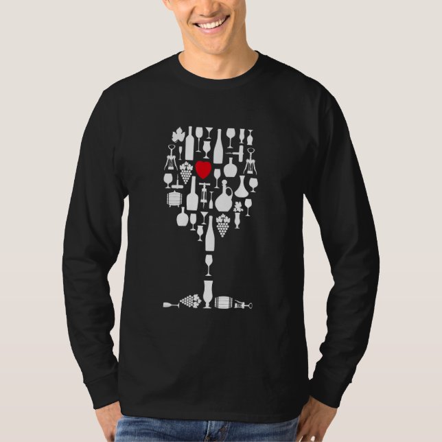 Wine Glass Heart Wine  1 T-Shirt (Vorderseite)