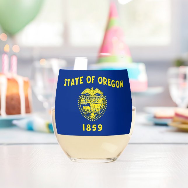 Wine Glass with flag of Oregon, USA Weinglas Ohne Stiel (Insitu (Geburtstag))