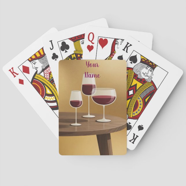 Wine Glasses On Table Your Name Card Deck  Spielkarten (Rückseite)