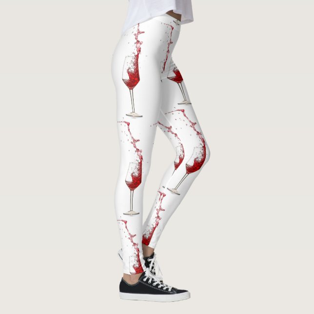 Wine Glasses Splashing Red Wine  Leggings (Rechts)