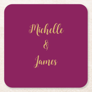 Wine & Gold Farben Beruflich Trendy Moderne Rechteckiger Pappuntersetzer