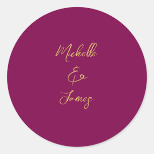Wine & Gold Farben Beruflich Trendy Moderne Runder Aufkleber