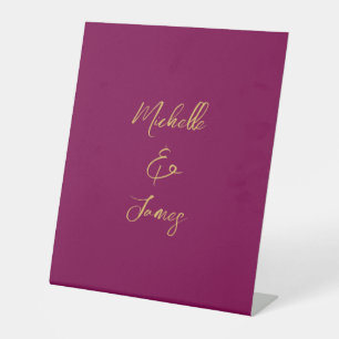 Wine & Gold Farben Beruflich Trendy Moderne Sockelschild