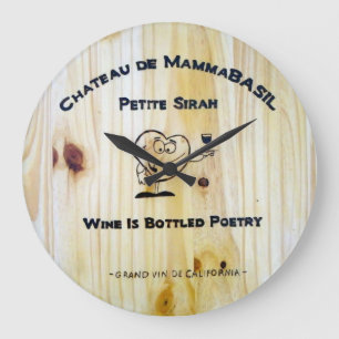 Wine Is Bottled Poetry Clock! Große Wanduhr