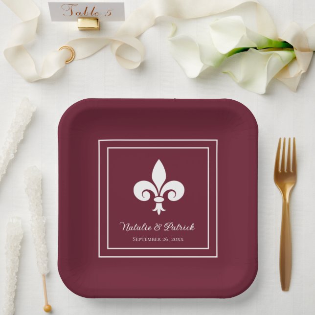 Wine Lilie Wedding Paper Tellers Pappteller (Hochzeit)