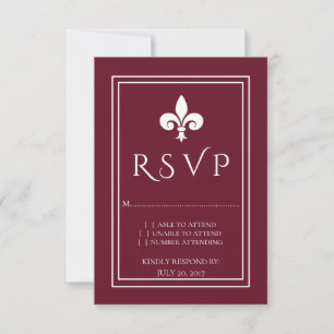 Wine Lilie Wedding RSVP Card