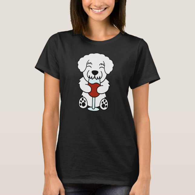 Wine Lover Bichon Frise Dog T-Shirt (Vorderseite)
