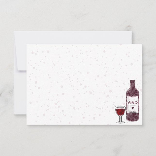 Wine Lover Blank Watercolor Mitteilungskarte (Vorderseite)