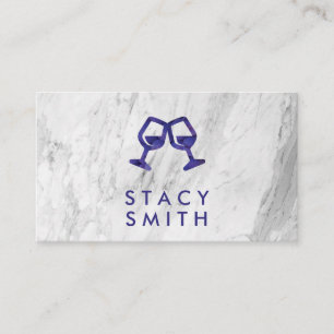 Wine Lover Cheers   Weintrauben   Marmor Visitenkarte