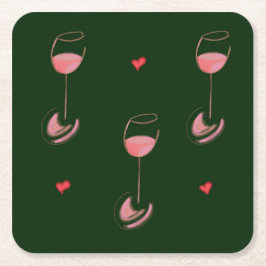 Wine lover paper coasters rechteckiger pappuntersetzer