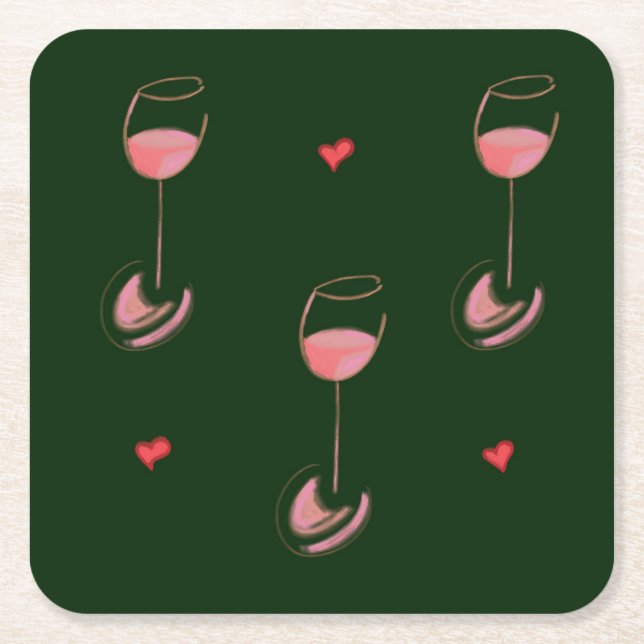 Wine lover paper coasters rechteckiger pappuntersetzer (Vorderseite)