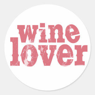 Wine Lover Runder Aufkleber
