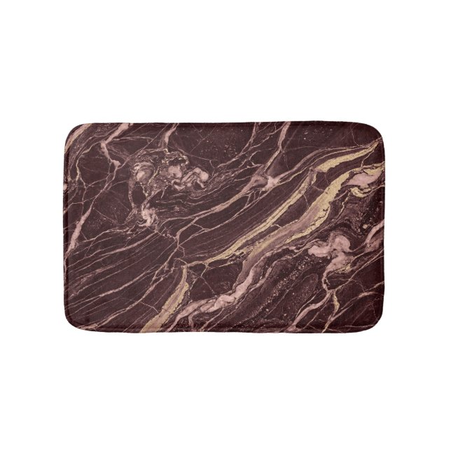 Wine Marble Pattern Refined Contemporary Design Badematte (Vorderseite)